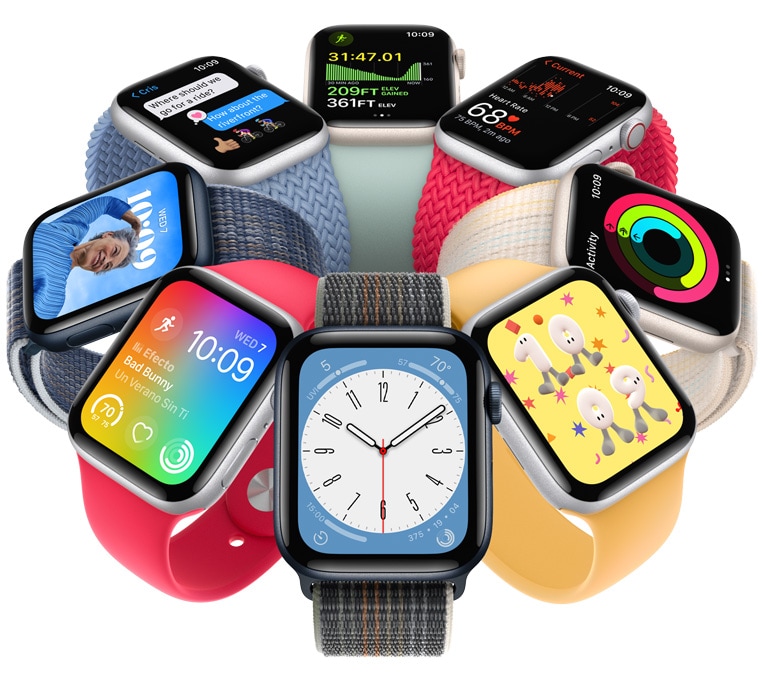 APPLE Watch SE (2nd Gen) V2, GPS, 44mm Midnight Aluminium Case, Midnight  Sport Band - M/L